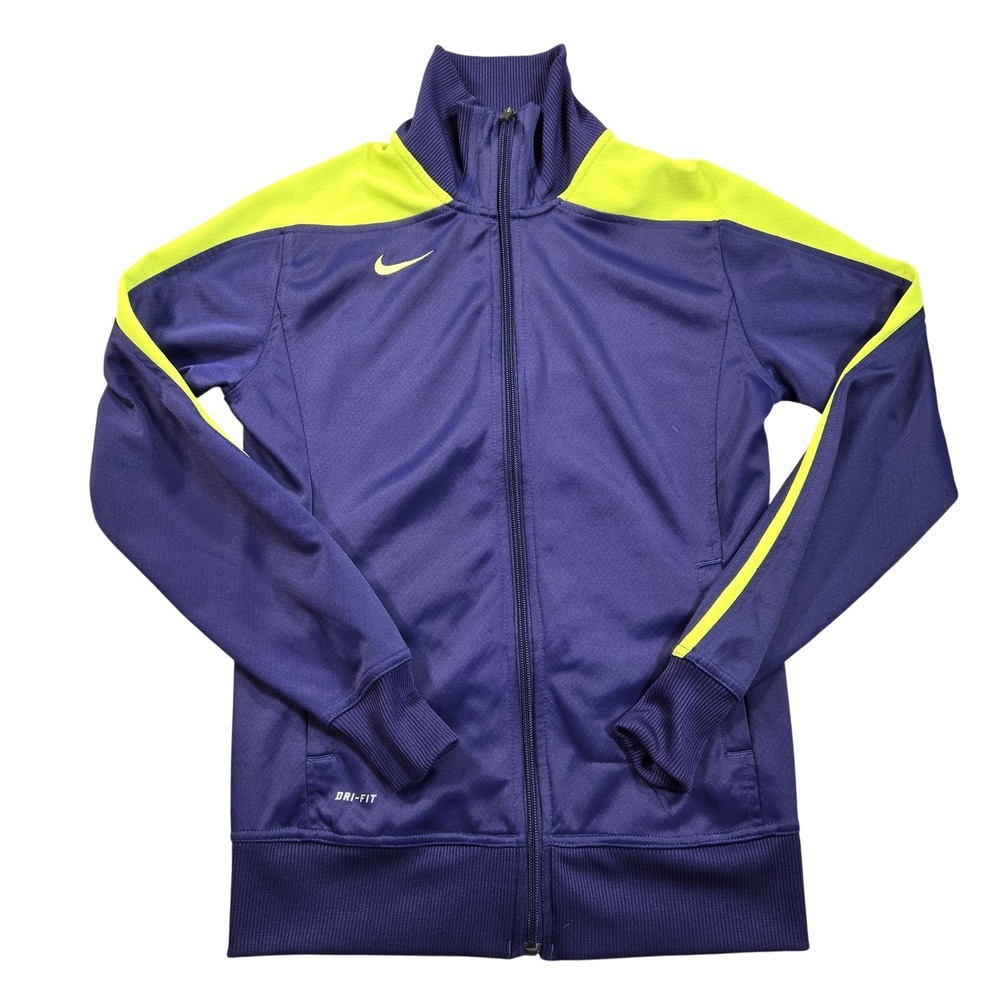 Nike Dri-FIT Track Jacket Mens Medium Blue Yellow Colorblock Full Zip 533562-422